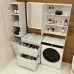 Пенал Бергамо 30 L напольный, с корзиной, белый