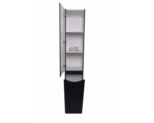 Пенал Бергамо 30 L напольный, с корзиной, черный