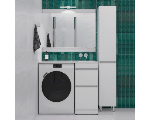 Пенал Даллас 30 L/R, Пленка, с корзиной, напольный, белый
