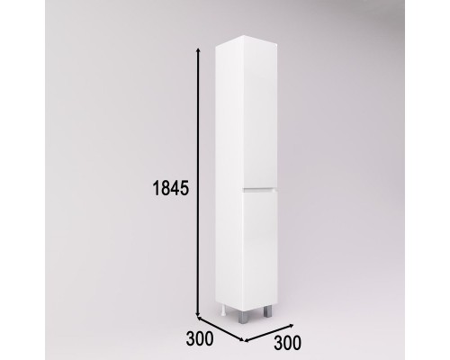Пенал Даллас 30 L/R, Пленка, с корзиной, напольный, белый