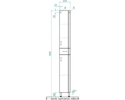 Пенал Стандарт 24 R напольный, белый