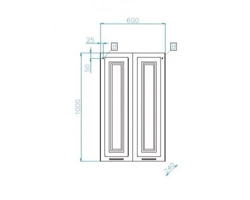 Шкаф навесной Альба 60 Люкс, белый