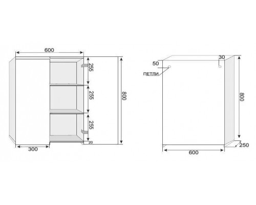 Шкаф навесной Атлантика 60 антискрейч, белый матовый