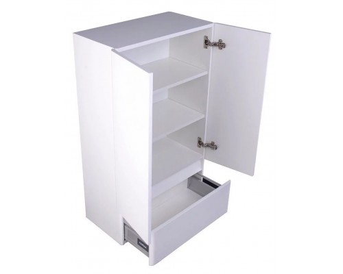 Шкаф навесной Атлантика 60х100 с ящиком, антискрейч, белый матовый