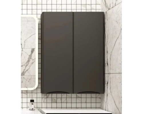 Шкаф навесной Бергамо 60 мини люкс, антискрейч, черный матовый