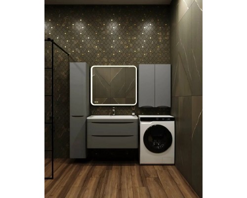 Шкаф навесной Бергамо 60 мини люкс, антискрейч, серый матовый