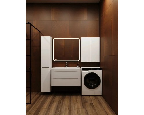 Шкаф навесной Бергамо 60 мини люкс, белый антискрейч