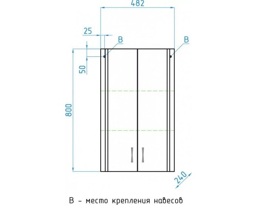 Шкаф навесной Эко Стандарт 48 белый