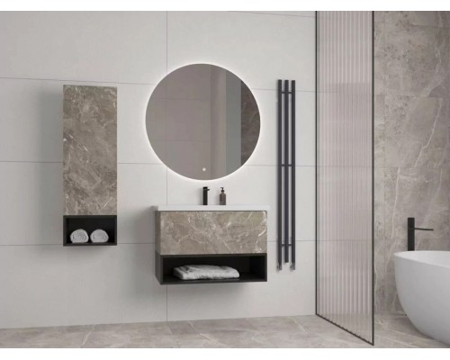 Шкаф навесной Мальта 36 с нишей, L/R, рускеала/черный