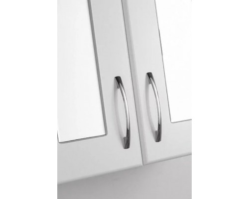 Шкаф навесной с зеркальными вставками Эко Стандарт 48 белый