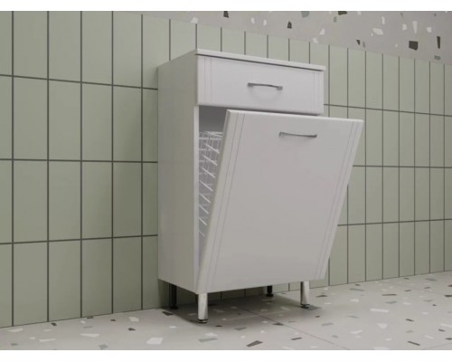 Тумба-комод Эко Стандарт 50 с корзиной, белая