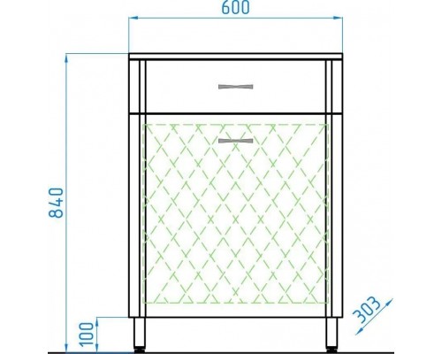 Тумба-комод Эко Стандарт 60 с корзиной для белья, белая