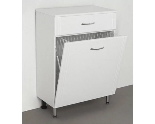 Тумба-комод Эко Стандарт 60 с корзиной для белья, белая