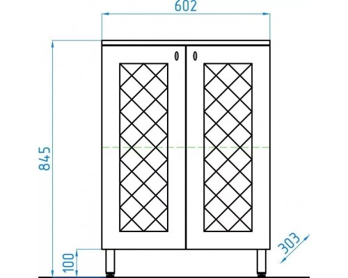 Тумба-комод Канна 60 Люкс 2 двери, белая