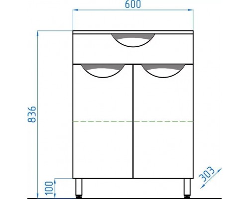 Тумба-комод Жасмин 60 белая
