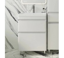 Тумба напольная Атлантика 60 Plus Люкс с раковиной Атлантика 60, антискрейч, белый матовый