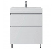 Тумба напольная Атлантика 70 Plus Люкс с раковиной Атлантика 70, антискрейч, белый матовый