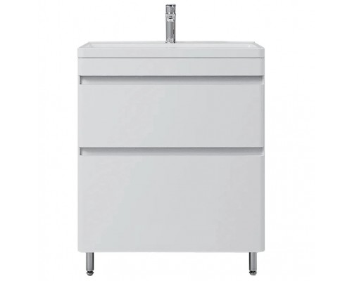 Тумба напольная Атлантика 70 Plus Люкс с раковиной Атлантика 70, антискрейч, белый матовый