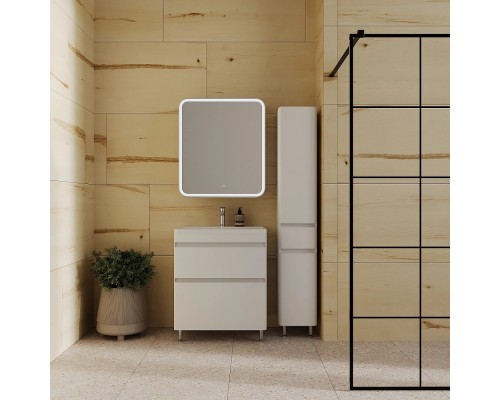 Тумба напольная Атлантика 70 Plus Люкс с раковиной Атлантика 70, антискрейч, белый матовый