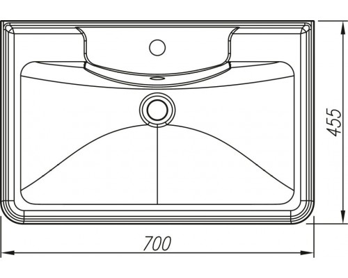Тумба напольная Атлантика 70 Plus Люкс с раковиной Атлантика 70, антискрейч, белый матовый