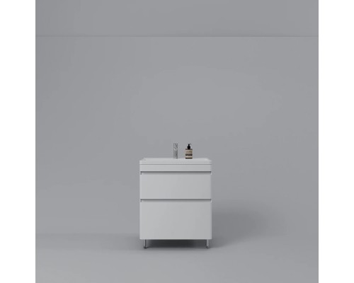 Тумба напольная Атлантика 70 Plus Люкс с раковиной Атлантика 70, антискрейч, белый матовый