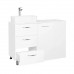 Тумба напольная Берн 120 Plus с раковиной Crea 35 Square, под стиральную машину, белая