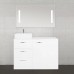 Тумба напольная Берн 120 Plus с раковиной Crea 35 Square, под стиральную машину, белая
