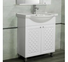 Тумба напольная Канна 75 Люкс с раковиной Байкал 75, белая