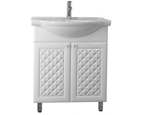 Тумба напольная Канна 75 Люкс с раковиной Байкал 75, белая