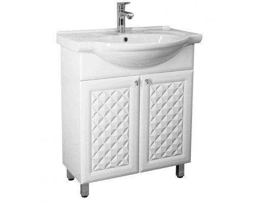 Тумба напольная Канна 75 Люкс с раковиной Байкал 75, белая