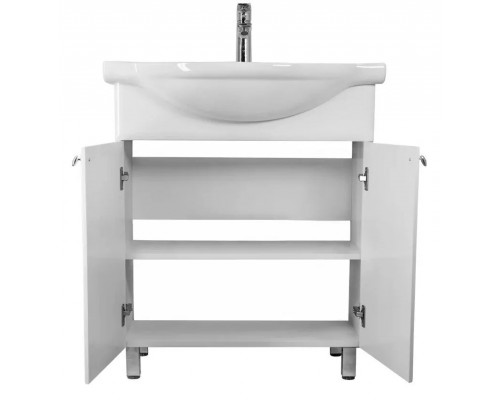 Тумба напольная Канна 75 Люкс с раковиной Байкал 75, белая