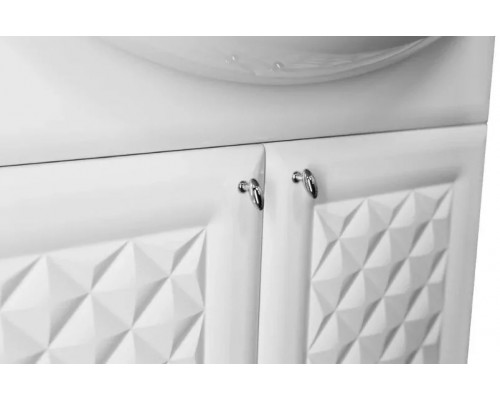 Тумба напольная Канна 75 Люкс с раковиной Байкал 75, белая