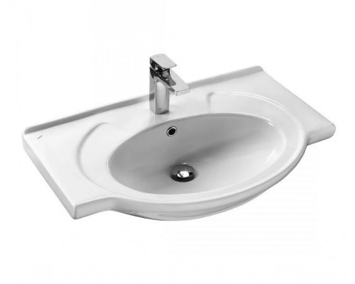 Тумба напольная Канна 75 Люкс с раковиной Байкал 75, белая