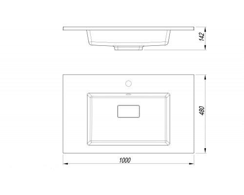 Тумба напольная Лима 100 эмаль, с раковиной LINE 100 антрацит, белый матовый