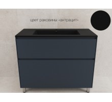 Тумба напольная Лима 100 эмаль, с раковиной LINE 100 антрацит, графит