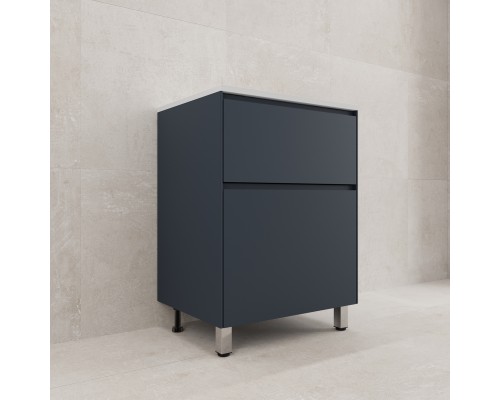 Тумба напольная Лима 60 с раковиной Line 60, 2 ящика, графит