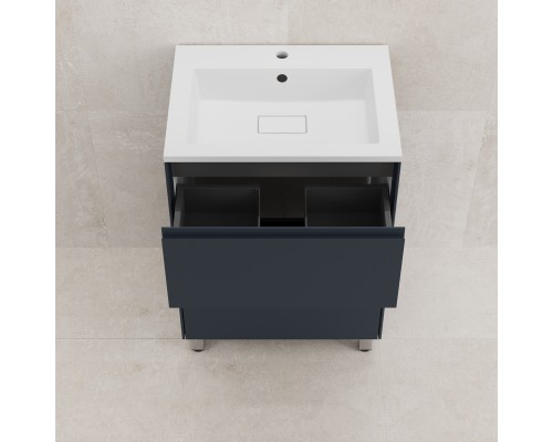 Тумба напольная Лима 60 с раковиной Line 60, 2 ящика, графит
