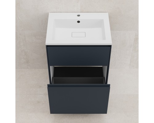 Тумба напольная Лима 60 с раковиной Line 60, 2 ящика, графит