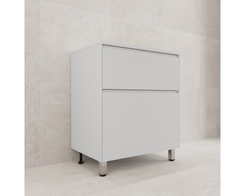 Тумба напольная Лима 70 с раковиной Line 70, 2 ящика, белый матовый