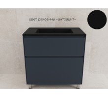 Тумба напольная Лима 80 эмаль, с раковиной LINE 80 антрацит, графит