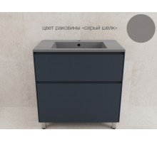 Тумба напольная Лима 80 эмаль, с раковиной LINE 80 серый шелк, графит