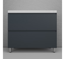 Тумба напольная Манхэттен 100 Эмаль, с раковиной Asti 100 белый, графит