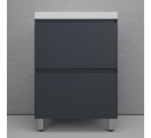 Тумба напольная Манхэттен 60 Эмаль, с раковиной Asti 60 белый, графит