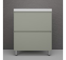 Тумба напольная Манхэттен 70 Эмаль, с раковиной Asti 70 белый, олива