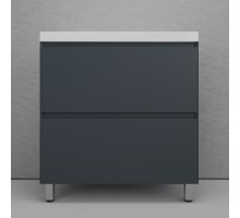 Тумба напольная Манхэттен 80 Эмаль, с раковиной Asti 80 белый, графит