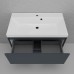 Тумба напольная Манхэттен 80 Эмаль, с раковиной Asti 80 белый, графит