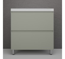 Тумба напольная Манхэттен 80 Эмаль, с раковиной Asti 80 белый, олива