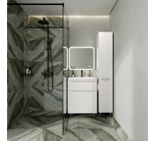 Тумба напольная Марелла 60 с раковиной Марелла Люкс 60, белый глянец