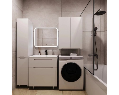 Тумба напольная Марелла 70 с раковиной Марелла Люкс 70, белый матовый