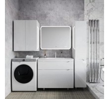 Тумба напольная Марелла 90 с раковиной Марелла Люкс 90, белый глянец